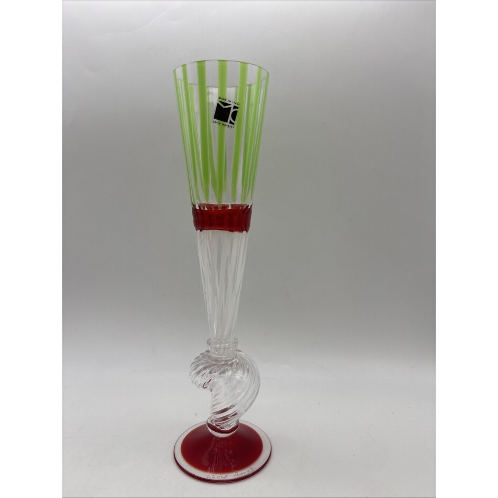 Carlo Moretti Murano Glass Champagne Flute Calici Collezione 2014 - Signed